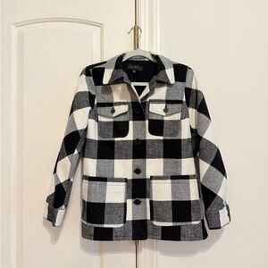 Talbots Belle Black and White Checkered Jacket size S